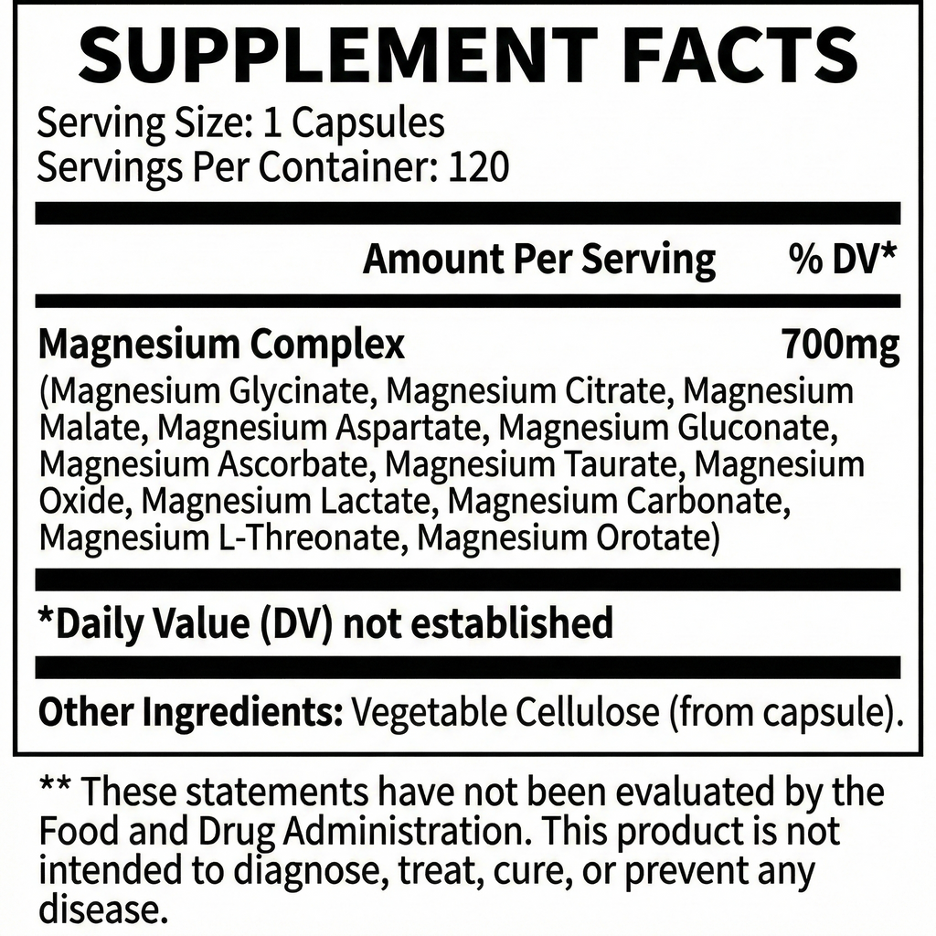Magnesium 12-in-1 Complex | 120 Capsules